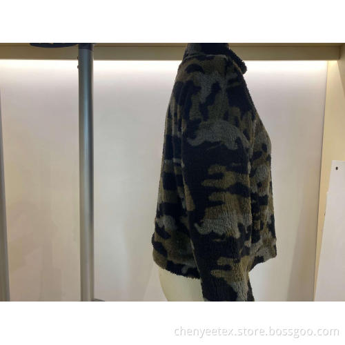 Women Print Sherpa Outer Wear